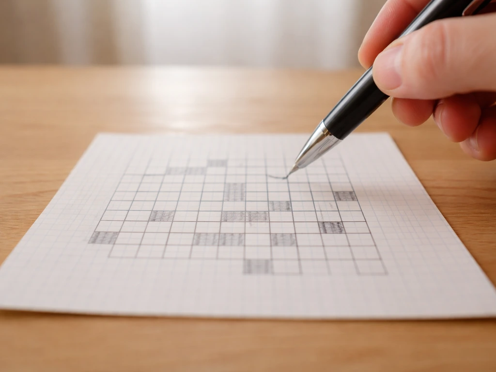 Plan rapproché d’un petit échiquier à cases en papier, avec lettres manuscrites floues pour illustrer la validation