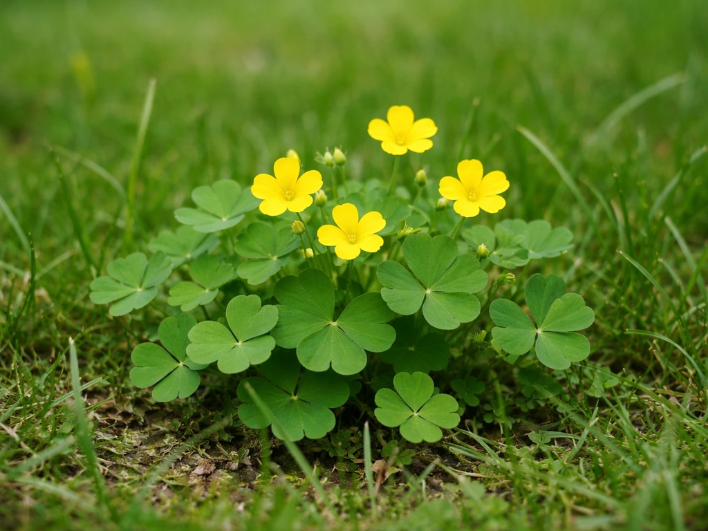 Oxalis dans gazon : reconnaître, traiter et empêcher le retour
